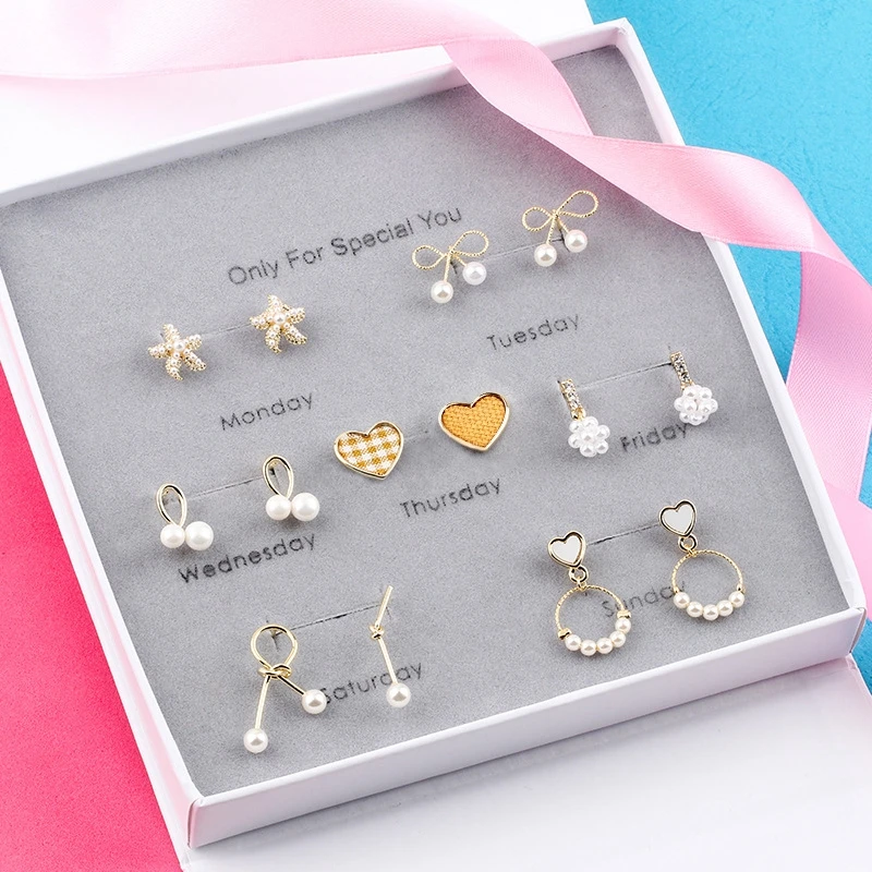 LouLeur 925 Sterling Silver One Week Pearl Earrings Set Simple Heart Stud Earrings For Women 7 Pairs/set Fashion Jewelry Gifts
LouLeur 925 Sterling Silver One Week Pearl Earrings Set Simple Heart Stud Earrings For Women 7 Pairs/set Fashion Jewelry Gifts
