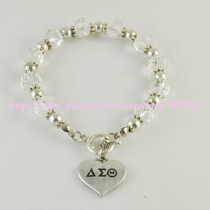 Delta Sigma Theta Sorority sliver heart charm Bracelet DST sliver Crest charm bracelet bangle
Delta Sigma Theta Sorority sliver heart charm Bracelet DST sliver Crest charm bracelet bangle