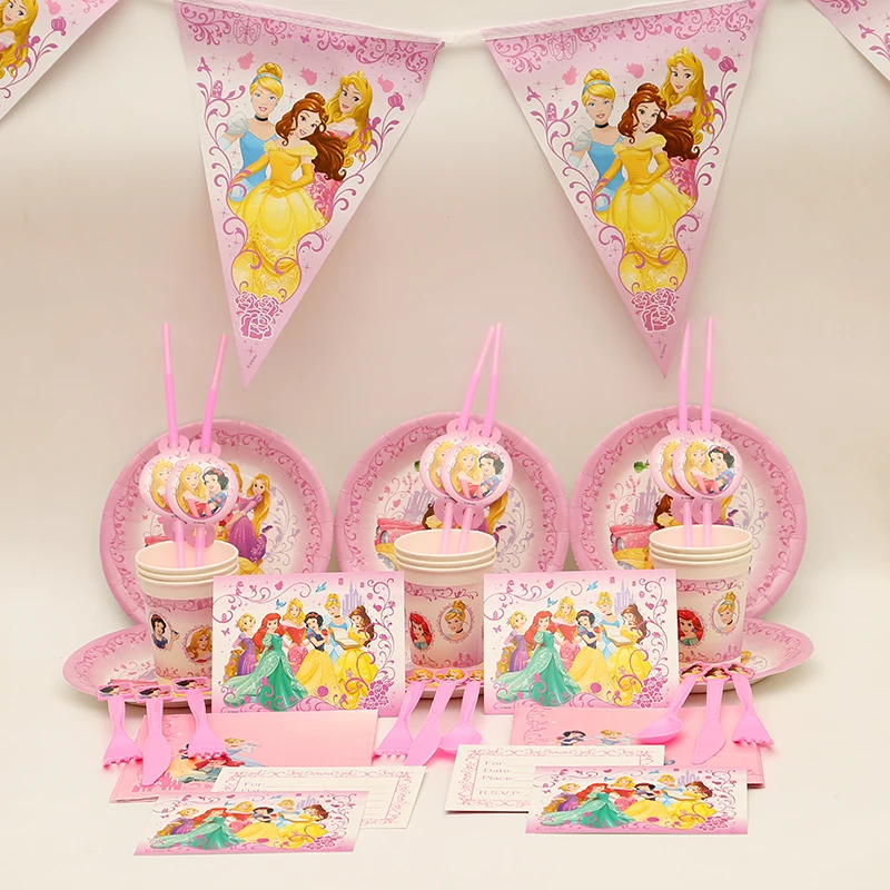 64pcs/lot Princess Theme Cartoon Party Tableware Set Kids Birthday Party Decorations Supplies свадебные украшения party supplie
64pcs/lot Princess Theme Cartoon Party Tableware Set Kids Birthday Party Decorations Supplies свадебные украшения party supplie
