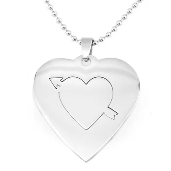 Stainless Steel Blank Print Engrave Cupid's Arrow Heart Tags Charm Pendant Necklace Mirror Polish DIY Jewelry Wholesale 50pcs
Stainless Steel Blank Print Engrave Cupid's Arrow Heart Tags Charm Pendant Necklace Mirror Polish DIY Jewelry Wholesale 50pcs