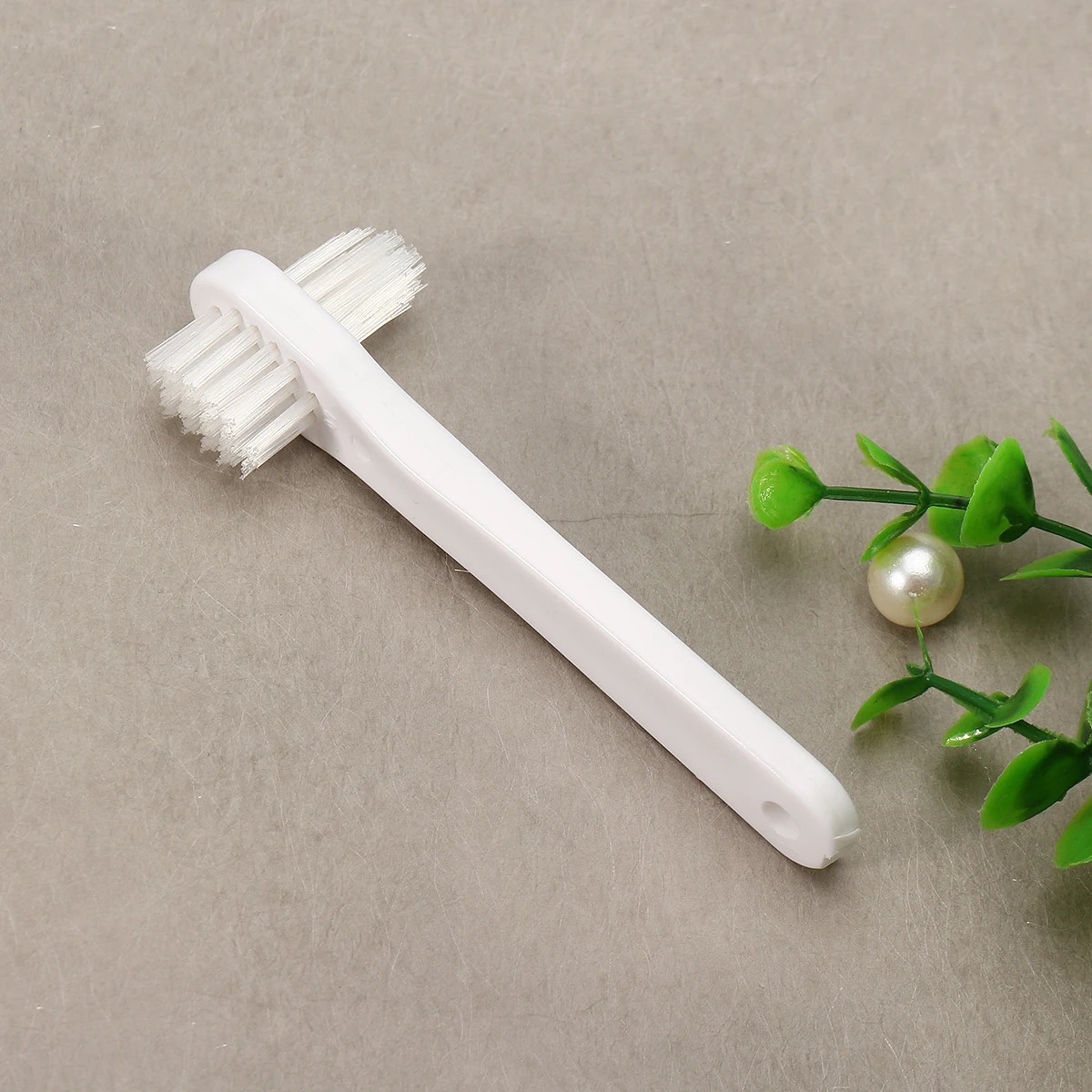 

1 PCS T-shape Denture Dedicated Toothbrush Dual Heads False Teeth Brushes Gum Cleaner For Men Women Blue White Color