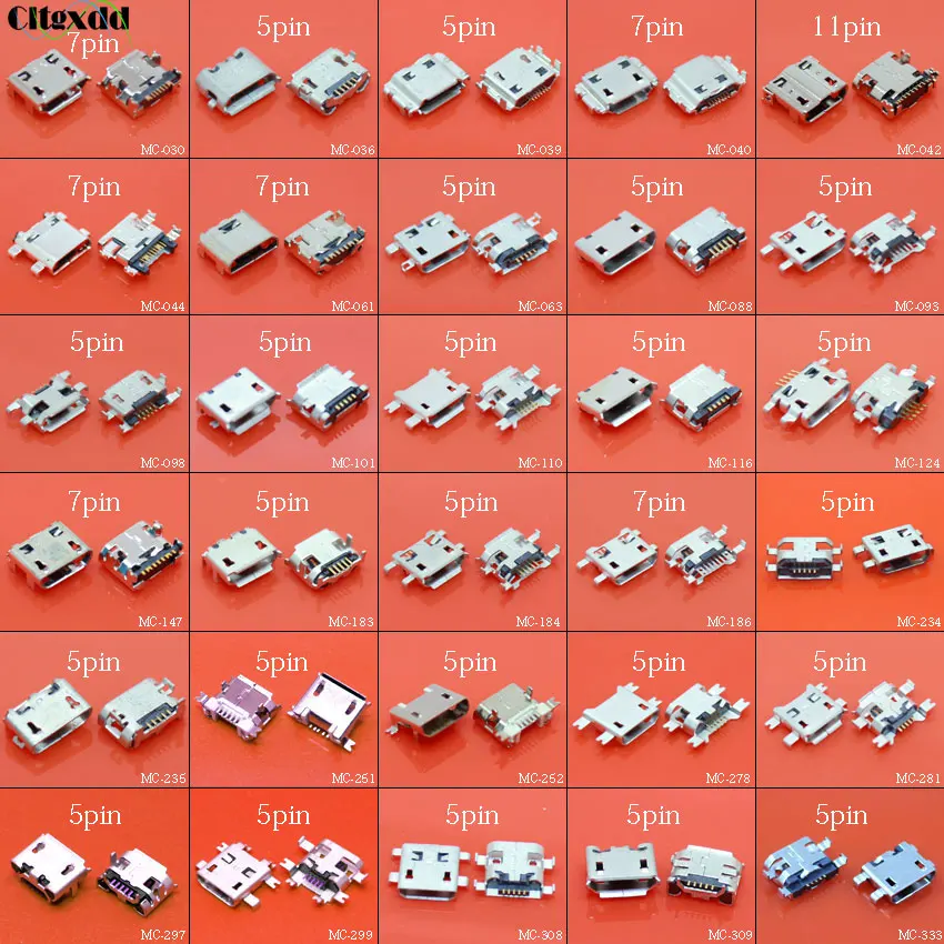 cltgxdd 30Models 5 pin 7 pin 11 pin Micro usb jack socket connector charging port for Sansung Lenovo Huawei ZTE HTC OPPO etc
cltgxdd 30Models 5 pin 7 pin 11 pin Micro usb jack socket connector charging port for Sansung Lenovo Huawei ZTE HTC OPPO etc