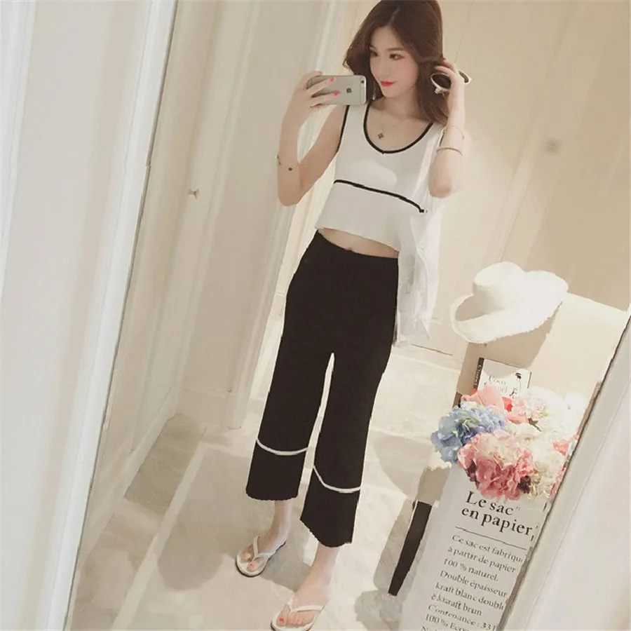 2019 New women knitted short sleeve sweater straight pants suits two piece set vintage tracksuit outfit S-2XL
2019 New women knitted short sleeve sweater straight pants suits two piece set vintage tracksuit outfit S-2XL
