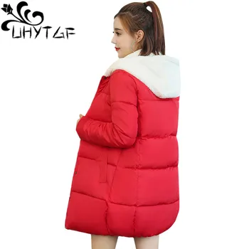 UHYTGF Thick Down Cotton Padded Parka Women Long Coat Winter Jacket Fashion Hooded Coat Warm Overcoat Coat Women Parka Female 82
UHYTGF Thick Down Cotton Padded Parka Women Long Coat Winter Jacket Fashion Hooded Coat Warm Overcoat Coat Women Parka Female 82