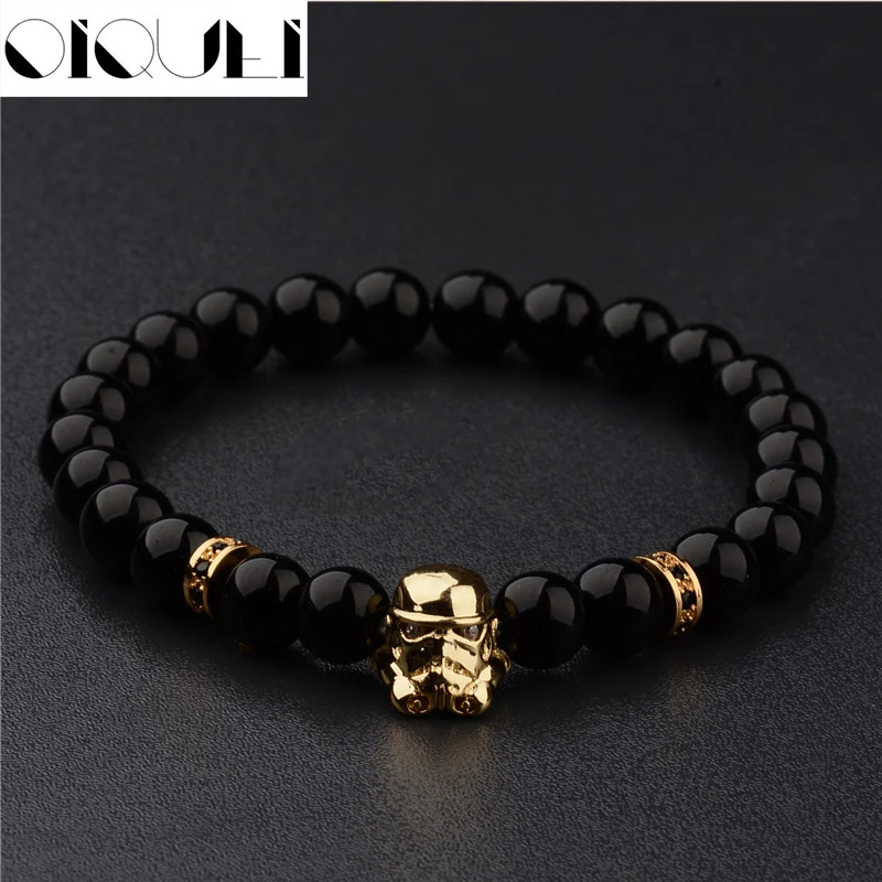 CZ Crystal Soldier Helmet Men's Luxury Bracelets High Quality Bright Black Stone Beaded Bracelet For Men Christmas Jewelry Gifts
CZ Crystal Soldier Helmet Men's Luxury Bracelets High Quality Bright Black Stone Beaded Bracelet For Men Christmas Jewelry Gifts