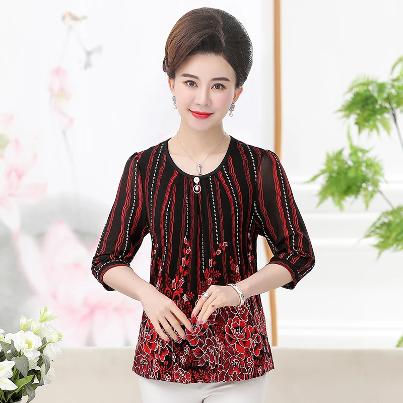 Middle Age Women Summer T Shirt 2019 New Plus Size 5XL Mother Clothing Three Quarter Sleeve Bottoming Top Pullover Tee Shirts
Middle Age Women Summer T Shirt 2019 New Plus Size 5XL Mother Clothing Three Quarter Sleeve Bottoming Top Pullover Tee Shirts