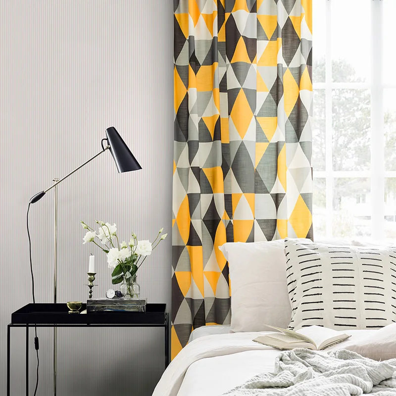 Luxury Curtains for Bedroom Nordic Cloth Curtain for Living Room Geometry Printed Drapes Window Blinds Yellow and Gray Cortinas
Luxury Curtains for Bedroom Nordic Cloth Curtain for Living Room Geometry Printed Drapes Window Blinds Yellow and Gray Cortinas