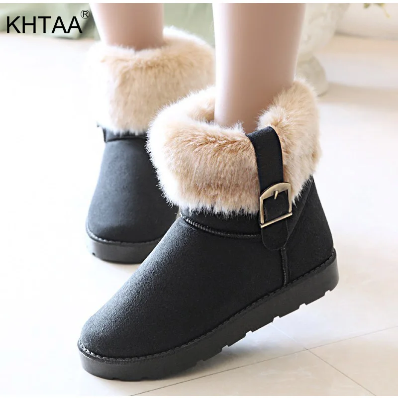 KHTAA Women Winter Warm Fur Snow Boots Ladies Short Plush Flats Ankle Boots Ladies Buckle Fashion Comfort Shoes Female Casual
KHTAA Women Winter Warm Fur Snow Boots Ladies Short Plush Flats Ankle Boots Ladies Buckle Fashion Comfort Shoes Female Casual