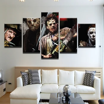 JIE DO ART 5 pieces horror movie characters wall art picture home decor living room canvas print on canvas wall
JIE DO ART 5 pieces horror movie characters wall art picture home decor living room canvas print on canvas wall