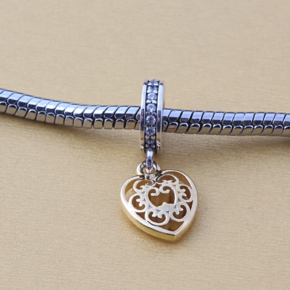 ZMZY Original 925 Sterling Silver Charm Heart Pendants Gold Color and Clear CZ Beads For Pandora Charms Bracelets Accessories
ZMZY Original 925 Sterling Silver Charm Heart Pendants Gold Color and Clear CZ Beads For Pandora Charms Bracelets Accessories