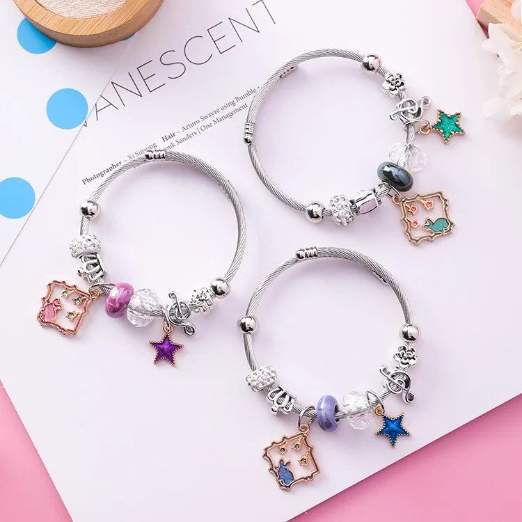 Japan and Korea Style DIY Stainless Steel Adjustable Rabbit Square Bracelet Ethnic Crystal Beads Star Bangle for Women Jewelry
Japan and Korea Style DIY Stainless Steel Adjustable Rabbit Square Bracelet Ethnic Crystal Beads Star Bangle for Women Jewelry