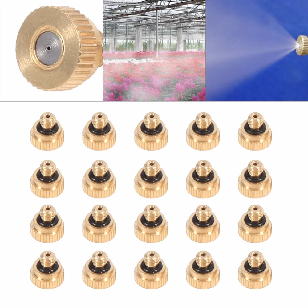 20pcs Brass Misting Nozzles Cooling System 0.4 mm 10/24 design Water Sprinklers Irrigation Fitting for watering Garden
20pcs Brass Misting Nozzles Cooling System 0.4 mm 10/24 design Water Sprinklers Irrigation Fitting for watering Garden