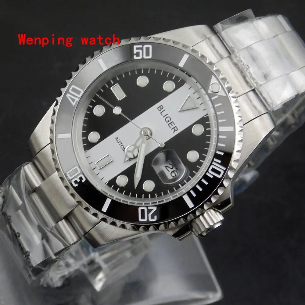 Fashion trend mens automatic mechanical watch BLIGER 40mm sapphire stainless steel strap ceramic bezel belt luminous and date
Fashion trend mens automatic mechanical watch BLIGER 40mm sapphire stainless steel strap ceramic bezel belt luminous and date