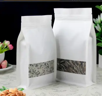 100pcs white paper Zip Lock Package Bags with clear window tea coffee packaging white paper window bag
100pcs white paper Zip Lock Package Bags with clear window tea coffee packaging white paper window bag