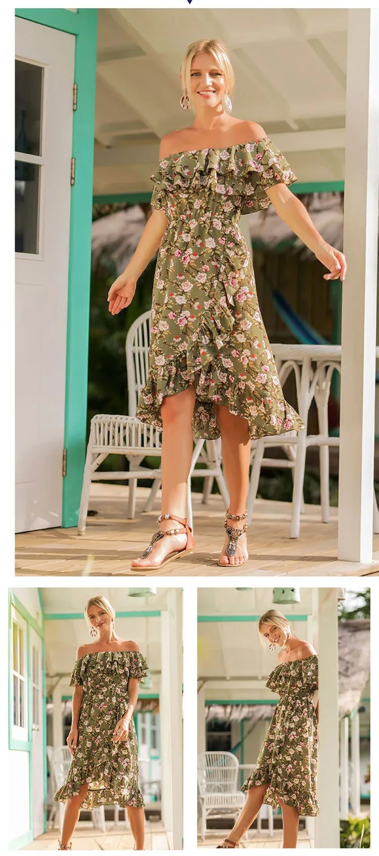 2019 Vintage Floral Print Boho Jumpsuit Romper Slash Neck Short Sleeve Casual Jumpsuit Long Sash Summer Jumpsuit Women Overalls (1)