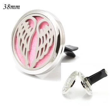 38mm big size 316L Stainless Steel Angel Wing Car Aromatherapy Essential Oil Diffuser Pendant Locket With Vent Clip
38mm big size 316L Stainless Steel Angel Wing Car Aromatherapy Essential Oil Diffuser Pendant Locket With Vent Clip