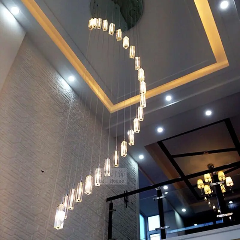 Stairs light Chinese Stainless Steel crystal lamp block long LED S rotary double staircase living room lighting pendant light ZH
Stairs light Chinese Stainless Steel crystal lamp block long LED S rotary double staircase living room lighting pendant light ZH