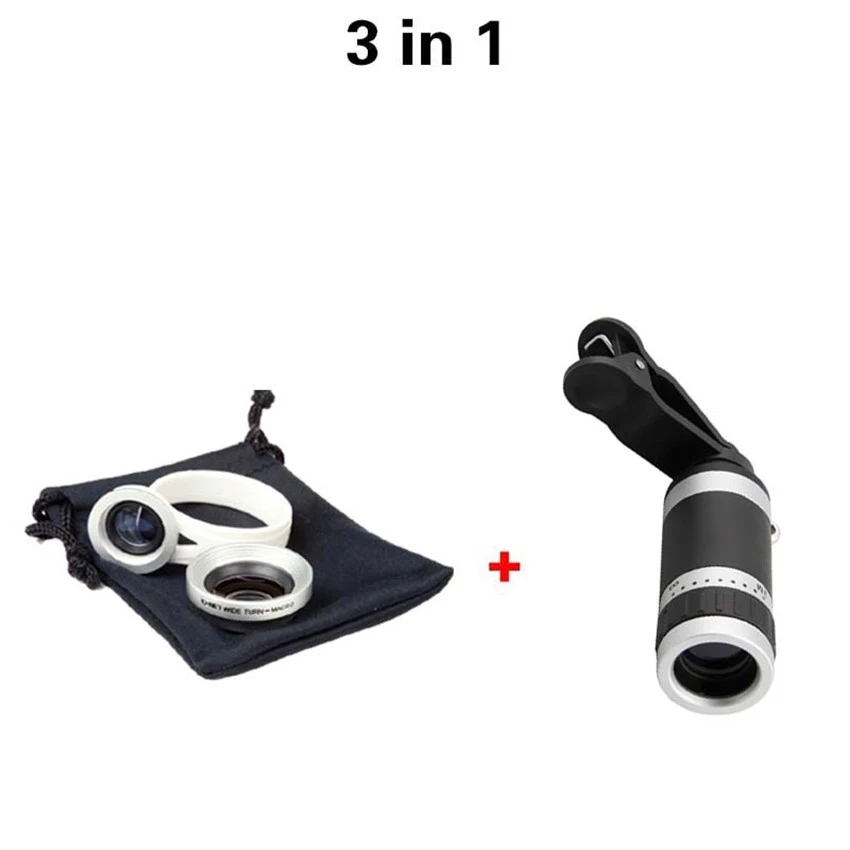 2in1 Lente 8x Telephoto Zoom font b Lens b font 0 67x Wide Angle Macro font