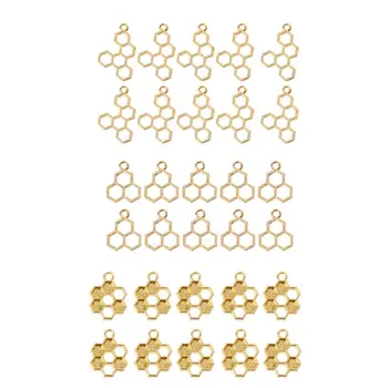 10Pcs Gold Honeycomb Pendant Blank Resin Frame Open Bezel Setting Charm Bracelet Necklace Keychain Earring DIY Jewelry Making
10Pcs Gold Honeycomb Pendant Blank Resin Frame Open Bezel Setting Charm Bracelet Necklace Keychain Earring DIY Jewelry Making