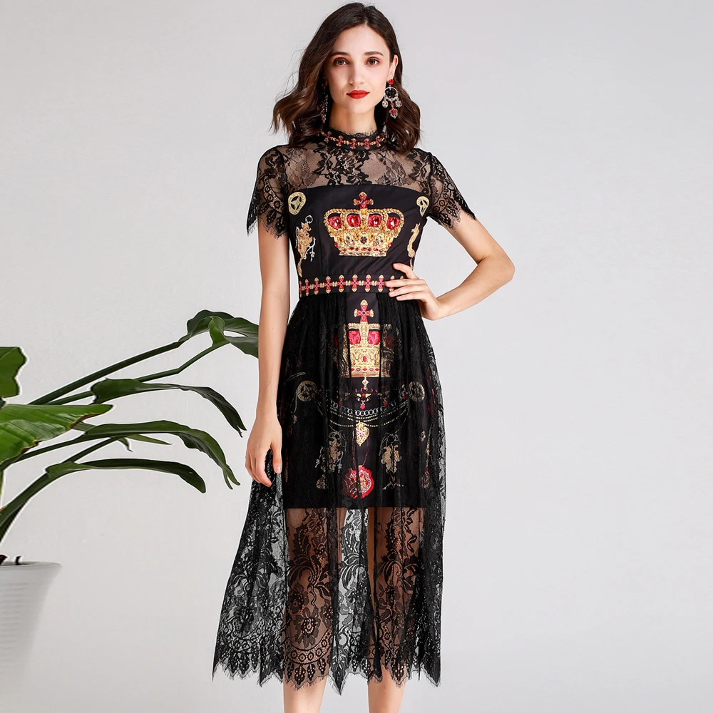 Red RoosaRosee Runway Women Party Dress Sexy Perspective Lace New Crystal Print Summer Short Sleeve Black Midi Dresses Vestidos
Red RoosaRosee Runway Women Party Dress Sexy Perspective Lace New Crystal Print Summer Short Sleeve Black Midi Dresses Vestidos