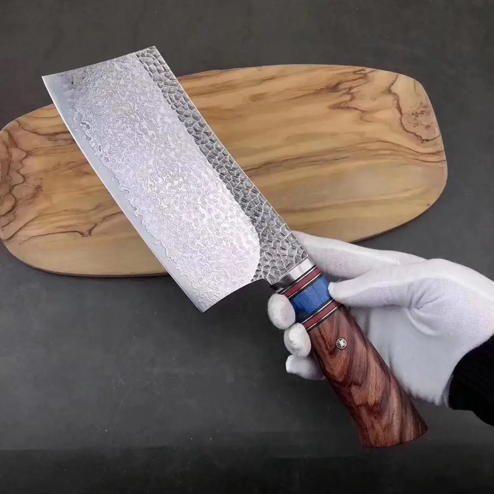 Deng knife High-grade Chopping Knife - Damascus Aus-10 HC Stainless Steel Kitchen Meat Cleaver Knife with Ergonomic Handle
Deng knife High-grade Chopping Knife - Damascus Aus-10 HC Stainless Steel Kitchen Meat Cleaver Knife with Ergonomic Handle
