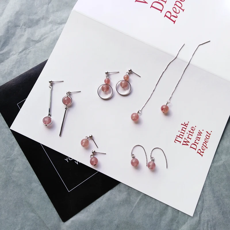 Sweet Pink Crystal Cherry Quartz Natural Stone Beads Pendant Drop Earring Dangle Earrings Women Fashion Wedding Party Jewelry
Sweet Pink Crystal Cherry Quartz Natural Stone Beads Pendant Drop Earring Dangle Earrings Women Fashion Wedding Party Jewelry