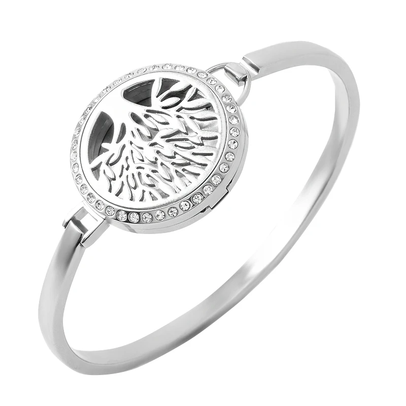 IDP2001 Tree of Life 316L Stainless Steel Bangle Crystal Perfume Essential Oil Diffuser Locket Bracelet Magnetic Free 5 Pads
IDP2001 Tree of Life 316L Stainless Steel Bangle Crystal Perfume Essential Oil Diffuser Locket Bracelet Magnetic Free 5 Pads