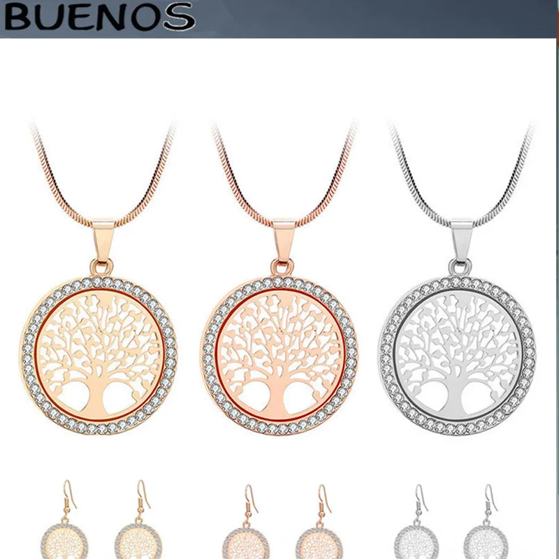 BUENOS Life Tree Crystal Round Small Pendant Fashion Personality Hollow Woman Neckness Gold Silver Colors Elegant Jewelry Gifts
BUENOS Life Tree Crystal Round Small Pendant Fashion Personality Hollow Woman Neckness Gold Silver Colors Elegant Jewelry Gifts