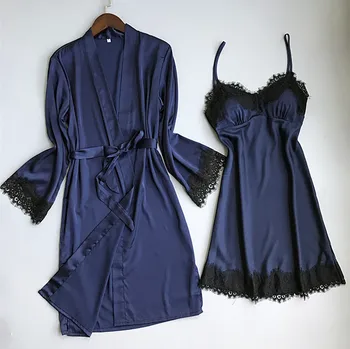 New Fashion Women Nightgown Night Dress Sexy Lace Nightdress Night Gown Silk Satin Sleepwear Nightwear Robes Bathrobe Sets
New Fashion Women Nightgown Night Dress Sexy Lace Nightdress Night Gown Silk Satin Sleepwear Nightwear Robes Bathrobe Sets