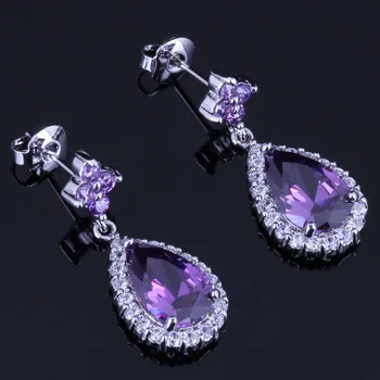 Unusual Water Drop Purple Cubic Zirconia White CZ 925 Sterling Silver Drop Dangle Earrings For Women V0745
Unusual Water Drop Purple Cubic Zirconia White CZ 925 Sterling Silver Drop Dangle Earrings For Women V0745