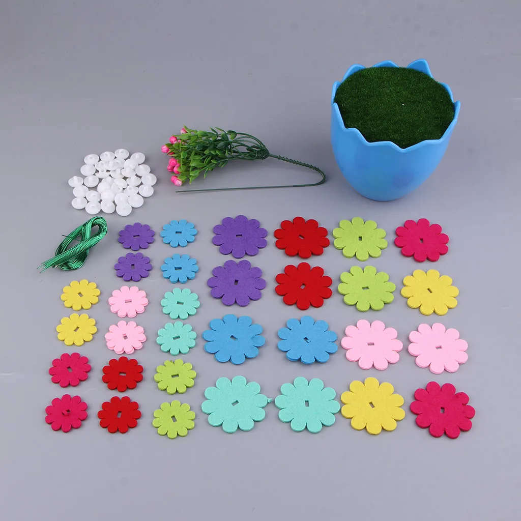 DIY Craft Iron Wire Button Felt Bouquet Kit Make 40 Flowers DIY Craft Iron Wire Button Felt Bouquet Kit Make 40 Flowers