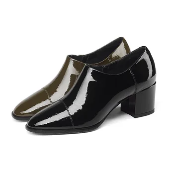 Luxury noble brand top layer cowhide deep mouth women's single shoes England thick with square head leather Brock shoes women
Luxury noble brand top layer cowhide deep mouth women's single shoes England thick with square head leather Brock shoes women