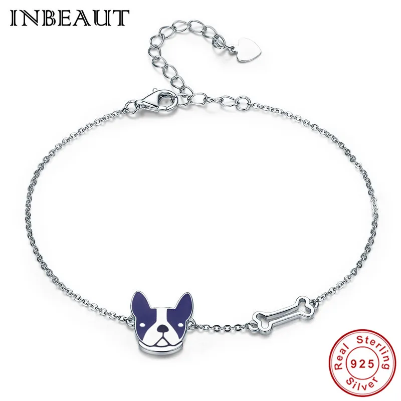 INBEAUT Hote Sale Genuine 925 Sterling Silver Dark Blue Enamel Lovely Naughty Dog Head Bracelet Women Fashion Bone Chain Girls
INBEAUT Hote Sale Genuine 925 Sterling Silver Dark Blue Enamel Lovely Naughty Dog Head Bracelet Women Fashion Bone Chain Girls