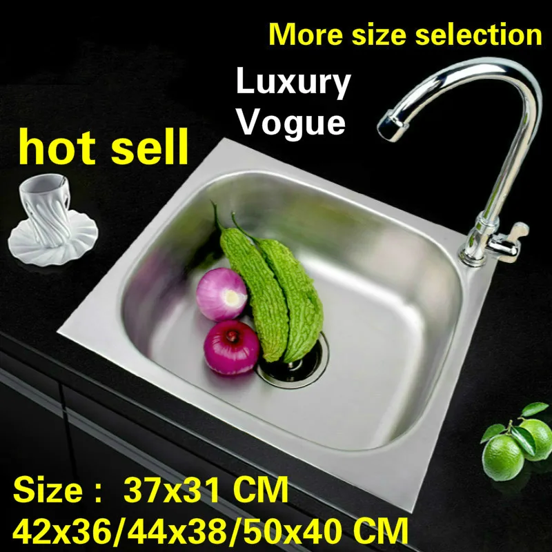 

Free shipping Fashion common mini balcony sink 304 stainless steel single slot hot sell 37x31/42x36/44x38/50x40 CM