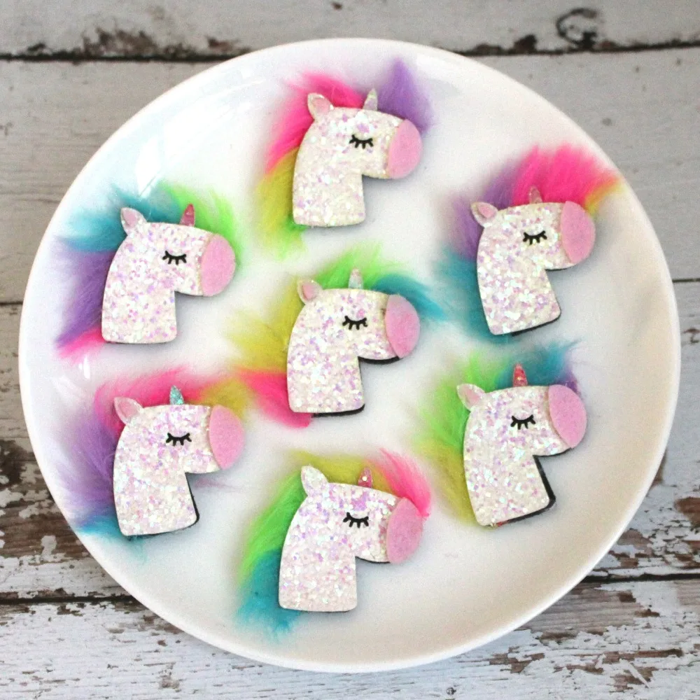 Glitter Felt Unicorn with fur for Party Supply DIY Felt Glitter Craft for Hair Bows
Glitter Felt Unicorn with fur for Party Supply DIY Felt Glitter Craft for Hair Bows