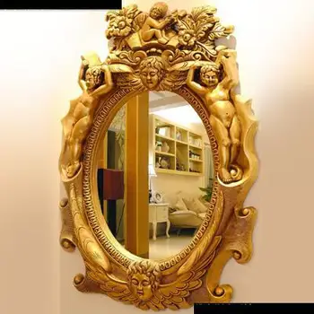89x66cm European Bathroom Mirror Retro Hotel Entrance Ktv Hanging Mirror Artistic Glass Mirror Relief Angel Ancient Gold
89x66cm European Bathroom Mirror Retro Hotel Entrance Ktv Hanging Mirror Artistic Glass Mirror Relief Angel Ancient Gold