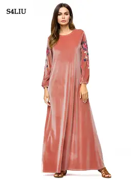 Arab Dress Round Neck Casual Robe Long Sleeve Dubai Style Embroidery Women Lady Muslim Clothing Dubai Abaya Jilbab Dubai Style
Arab Dress Round Neck Casual Robe Long Sleeve Dubai Style Embroidery Women Lady Muslim Clothing Dubai Abaya Jilbab Dubai Style