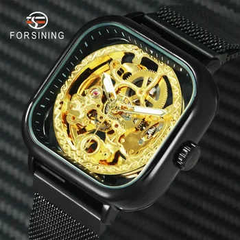 FORSINING Fashion Watch Golden Punk Auto Mechanical Mens Watches Top Brand Luxury Magnet Strap Carved Skeleton Relogio Masculino
FORSINING Fashion Watch Golden Punk Auto Mechanical Mens Watches Top Brand Luxury Magnet Strap Carved Skeleton Relogio Masculino