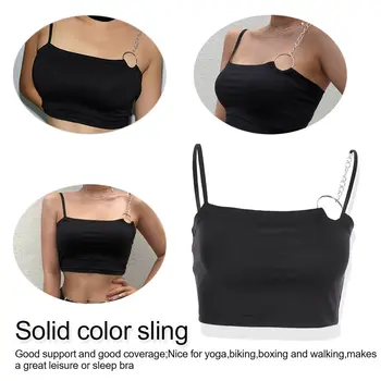 Three Sizes 2019 new Sexy Fashion Womens Shoulder Metal Ring Sling Vest cropped feminina Black Streetwear Sleeveless
Three Sizes 2019 new Sexy Fashion Womens Shoulder Metal Ring Sling Vest cropped feminina Black Streetwear Sleeveless