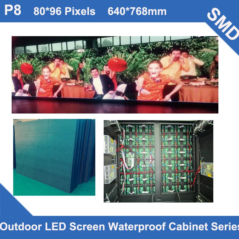 P8 Outdoor SMD led display panel Full Color video TV 640*768mm 80*96dots waterproof Cabinet for advertising LED screen fixed use
P8 Outdoor SMD led display panel Full Color video TV 640*768mm 80*96dots waterproof Cabinet for advertising LED screen fixed use