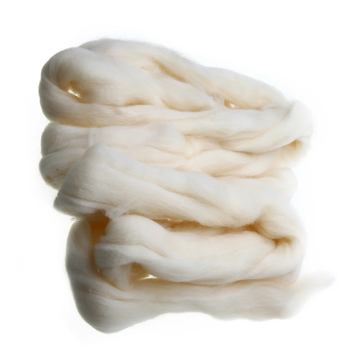 100g Cream White Needle Felting Wool Fluffy Soft Felting Wool Tops Roving Spinning Weaving Wool Fiber For DIY Sewing Crafts