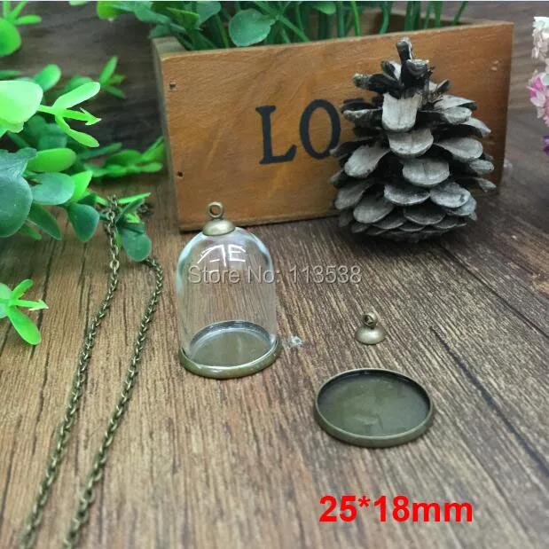 20sets/lot 25*18mm bubble Glass straight & 18mm setting base & 6mm one cap set glass bottle vials pendant DIY
20sets/lot 25*18mm bubble Glass straight & 18mm setting base & 6mm one cap set glass bottle vials pendant DIY