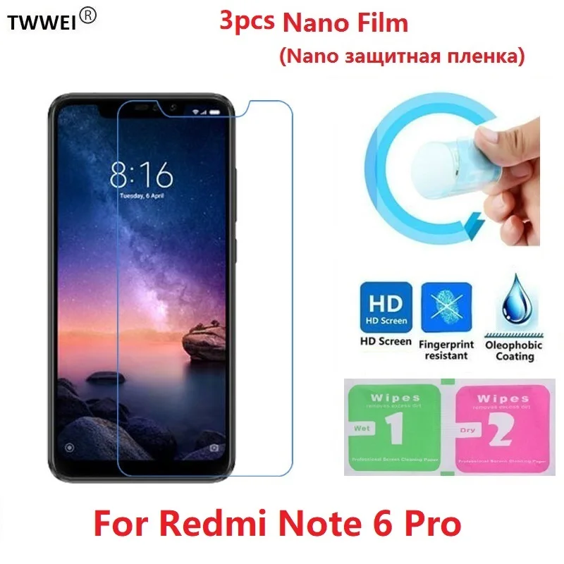 3 шт. Redmi Note 6 Pro защитная пленка Защитная для Xiaomi 6A защиты экрана (не стекло) |