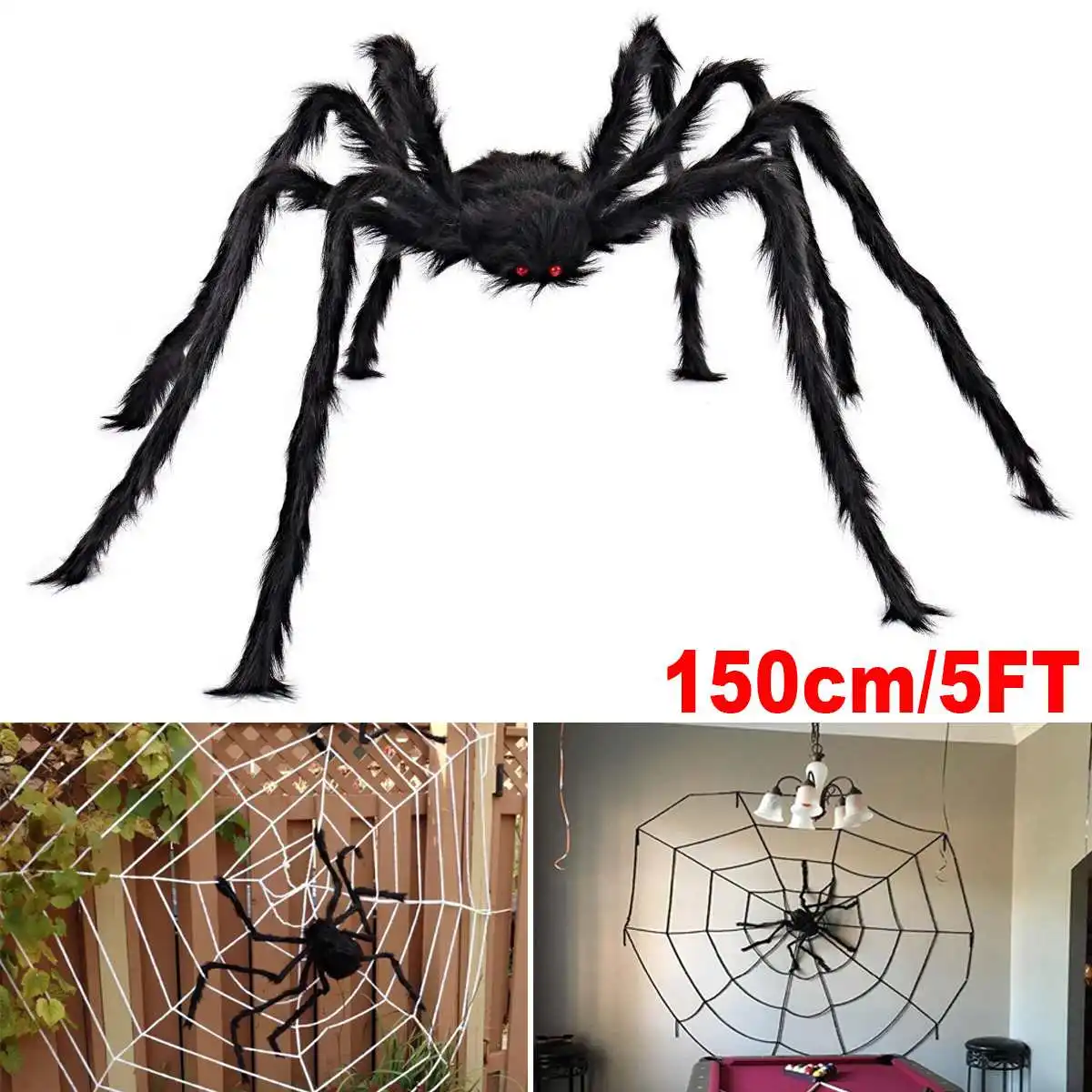 5FT/150cm Black Spiders Halloween Decoration Haunted House Prop Indoor Outdoor For Party
5FT/150cm Black Spiders Halloween Decoration Haunted House Prop Indoor Outdoor For Party