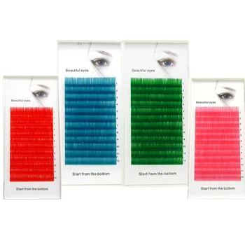 

HBZGTLAD New C/D curl 0.07/0.1mm 8/15mm false lashes blue color eyelash individual colored lashes Faux volume eyelash extensions