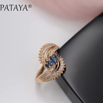 PATAYA New Arrivals Double Helix 585 Rose Gold Unique Rings Horse Eye Dark Blue Natural Zircon Women Luxury Romantic RU Jewelry
PATAYA New Arrivals Double Helix 585 Rose Gold Unique Rings Horse Eye Dark Blue Natural Zircon Women Luxury Romantic RU Jewelry