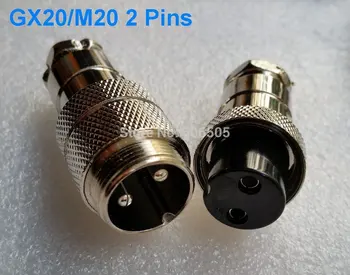 

Free shipping M20 GX20 2Pins 20mm Male and Female Butt joint Connector kit GX20 Socket+Plug Aviation plug interface 2set/lot