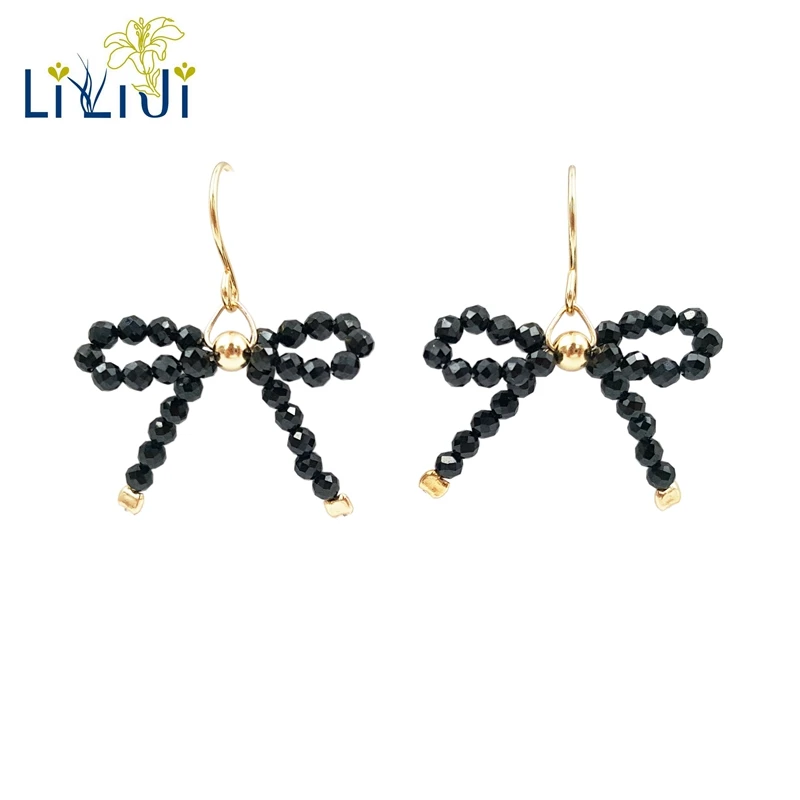 LiiJi Unique Natural Stone Black Spinels Bowknot 925 Sterling Silver Gold Color Earring
LiiJi Unique Natural Stone Black Spinels Bowknot 925 Sterling Silver Gold Color Earring