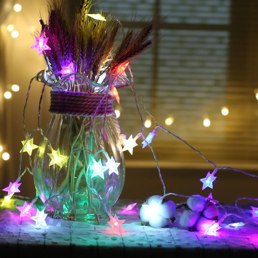 

YIYANG LED Star Fairy Garland String Lights Novelty New Year Wedding Home Indoor Decoration Wishing Stars Curtain String Light