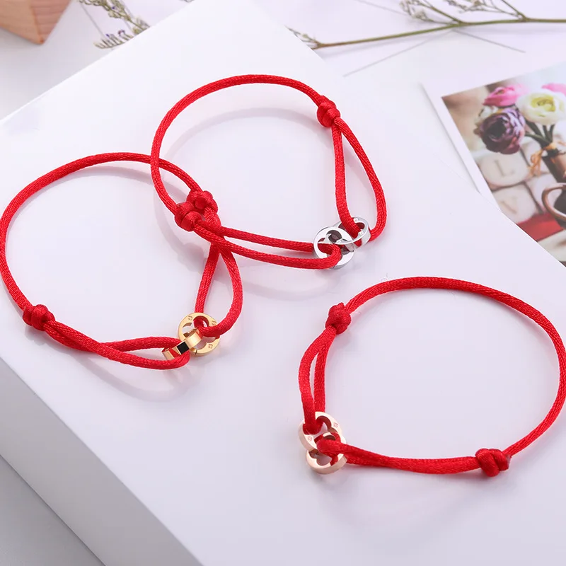 New 2019 Golden Red Rope Charm Bracelet , Titanium Steel Rose gold color Cute Circles Fortune Hand Jewelry
New 2019 Golden Red Rope Charm Bracelet , Titanium Steel Rose gold color Cute Circles Fortune Hand Jewelry